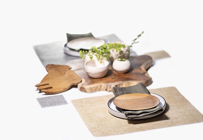 Modern Twist Placemat 100% Food-Grade Silicone, Oval, Waterproof and Reusable, Linen – Straw