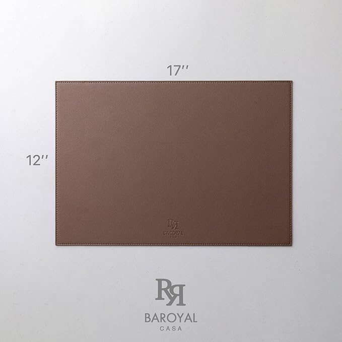 Faux Leather Placemats Set of 6 Vinyl Washable Wipeable Table Mats for Kitchen Dining Table Heat Resistant Waterproof Modern Indoor/Outdoor Placemats Non-Slip Easy Clean Place Mats (Chocolat)