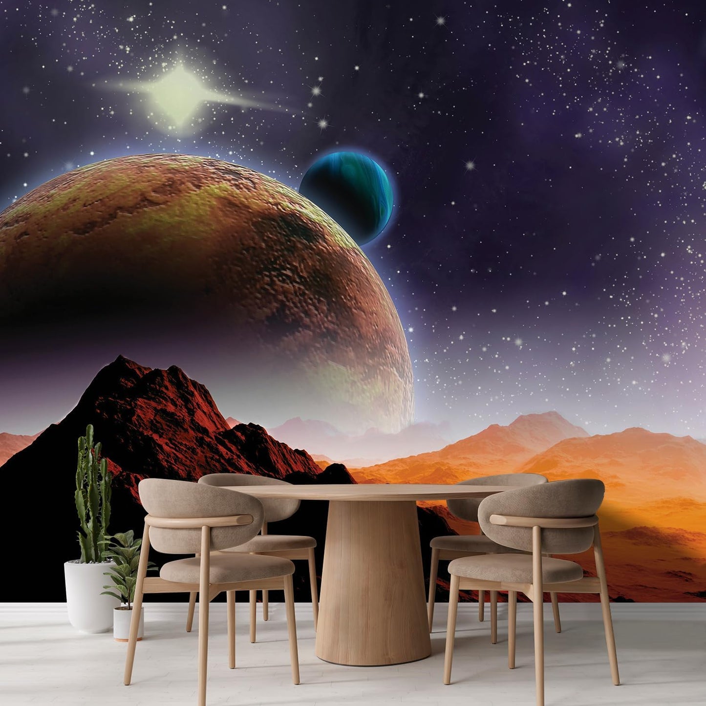 wall26 Wall Sticker/Wall Mural Peering into a Vibrantly Colored Space, Not Peel and Stick, Non-Woven Wallpaper Decorative for Bedroom, Living Room, Office - 120x168 inches