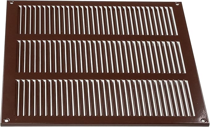 Repa Market 12x12 Inch Air Vent Cover/Brown Galvanized Steel Louvered Grill Cover with Mesh Screen/Wall or Ceiling Vent/Durable Flush Mount HVAC Register for Indoor and Outdoor Ventilation
