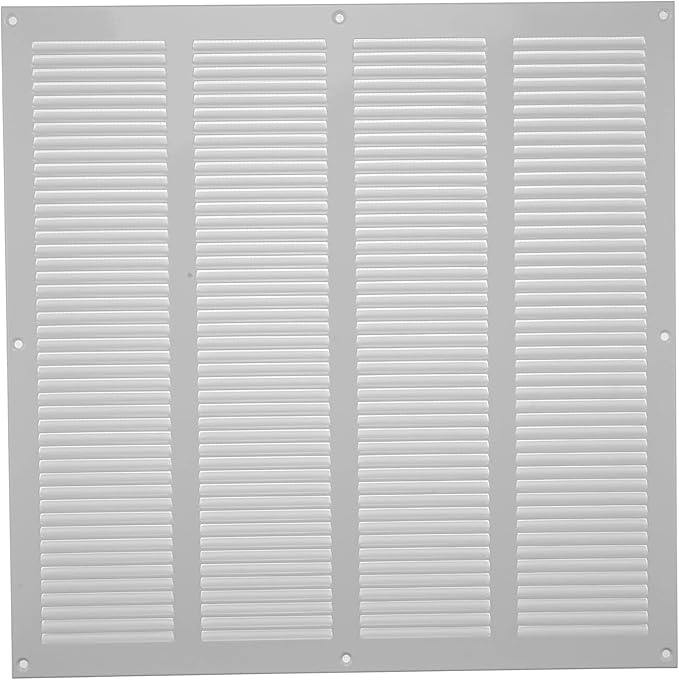 Repa Market Air Vent Cover 16x16 Inch (Outer Dimensions) White Galvanized Steel Louvered Grill Cover with Mesh Screen/Wall or Ceiling Vent/HVAC Register for Indoor and Outdoor Ventilation