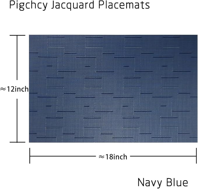 PIGCHCY Placemats Set of 12 Washable Durable Place Mats Vinyl Heat Resistant Non-Slip Table Mats Indoor Outdoor (Midnight Blue)