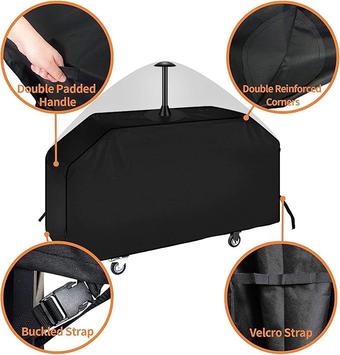 iCOVER 36 inch Griddle Cover for Blackstone, 600D Heavy Duty Waterproof Canvas Flat Top Gas Grill Covers for 36" Grills 1554 1825 for Weber 36” Griddles Camp Chef 600 with Support Pole