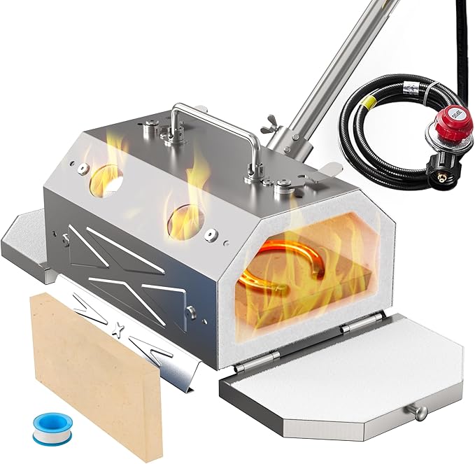Nelyrho Portable Propane Blacksmith Forge Kit with Double Door, Single Burner, 30PSI Regulator, Knife Making and Beginner Blacksmith Tools
