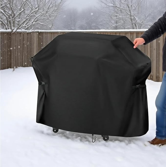 Gas Grill Cover for Cuisinart Propel + 4-Burner 3-in-1 Gas Grill, 57 Inch Outdoor Heavy Duty BBQ Grill Cover - 57" L×25" W×45" H, Black