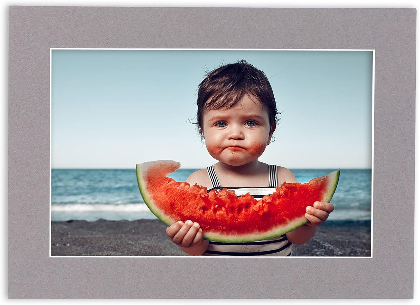 5.5x8.5 Mat for 8.5x11 Frame - Precut Mat Board Acid-Free Charcoal 5.5x8.5 Photo Matte for a 8.5x11 Picture Frame, Premium Matboard for Family Photos, Show Kits, Art, Picture Framing, Pack of 1 Mat