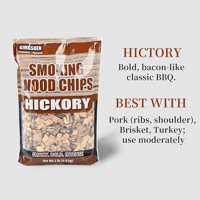 Smoking Wood Chips Variety Pack, 3 Flavors (Oak, Hickory, Apple), 2 lbs × 3 — All-Natural BBQ Smoking Chips for Smoker Box, Electric Smokers, Pellet & Charcoal Grills