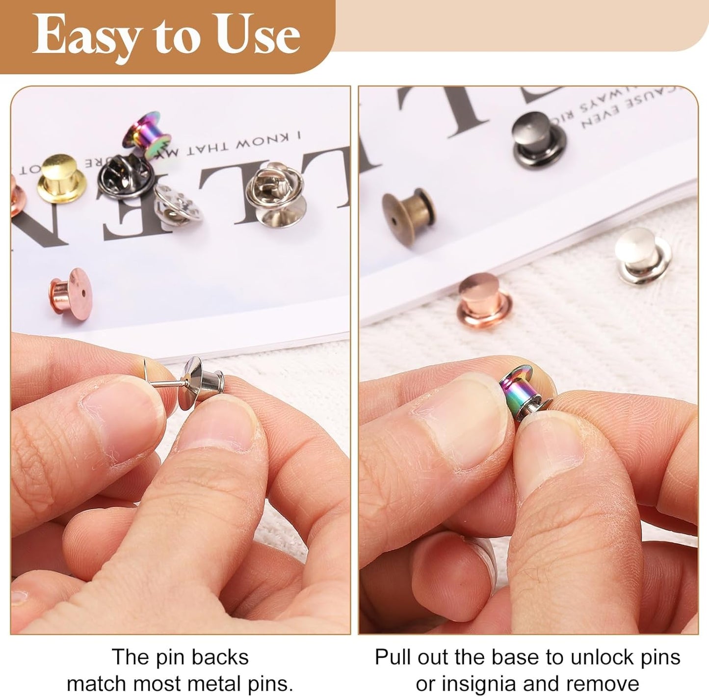 uxcell 30Pcs Metal Locking Pin Backs, Pin Keepers Locking Clasp Flat Head Clamp Needle Back Lock for DIY Brooch Crafts Badges Enamel Lapel, Silver