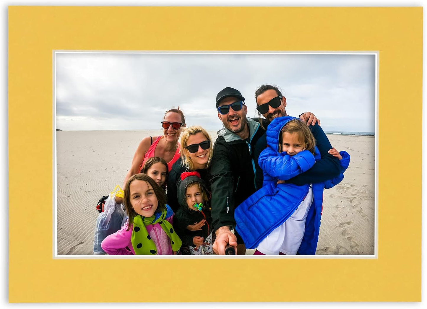 11x14 Mat Bevel Cut for 8.5x11 Photos - Acid Free Chamois Yellow Precut Matboard - For Pictures, Photos, Framing - 4-ply Thickness