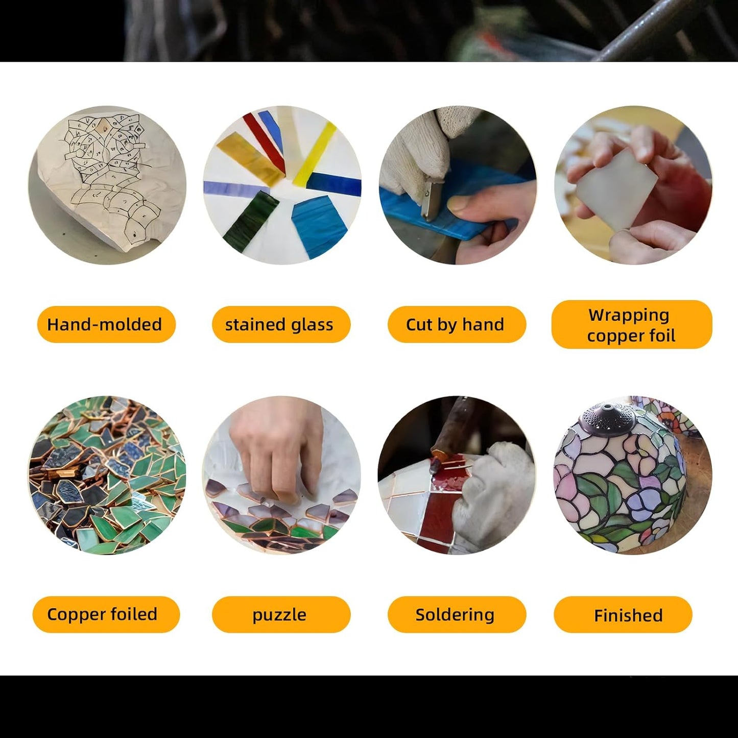 PA0004 Stained Glass Hanging Panel-12 Wx12 H Window Suncatcher Tiffany Style Window Ornament,Tulip Home Hanging Decorations