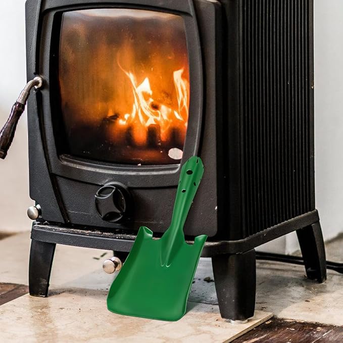 BESPORTBLE Ash Scoop for Fireplace, Fire Pit & Wood Stove – Small Iron Coal Hand Shovel, Compact Metal Cleaning Tool, Green