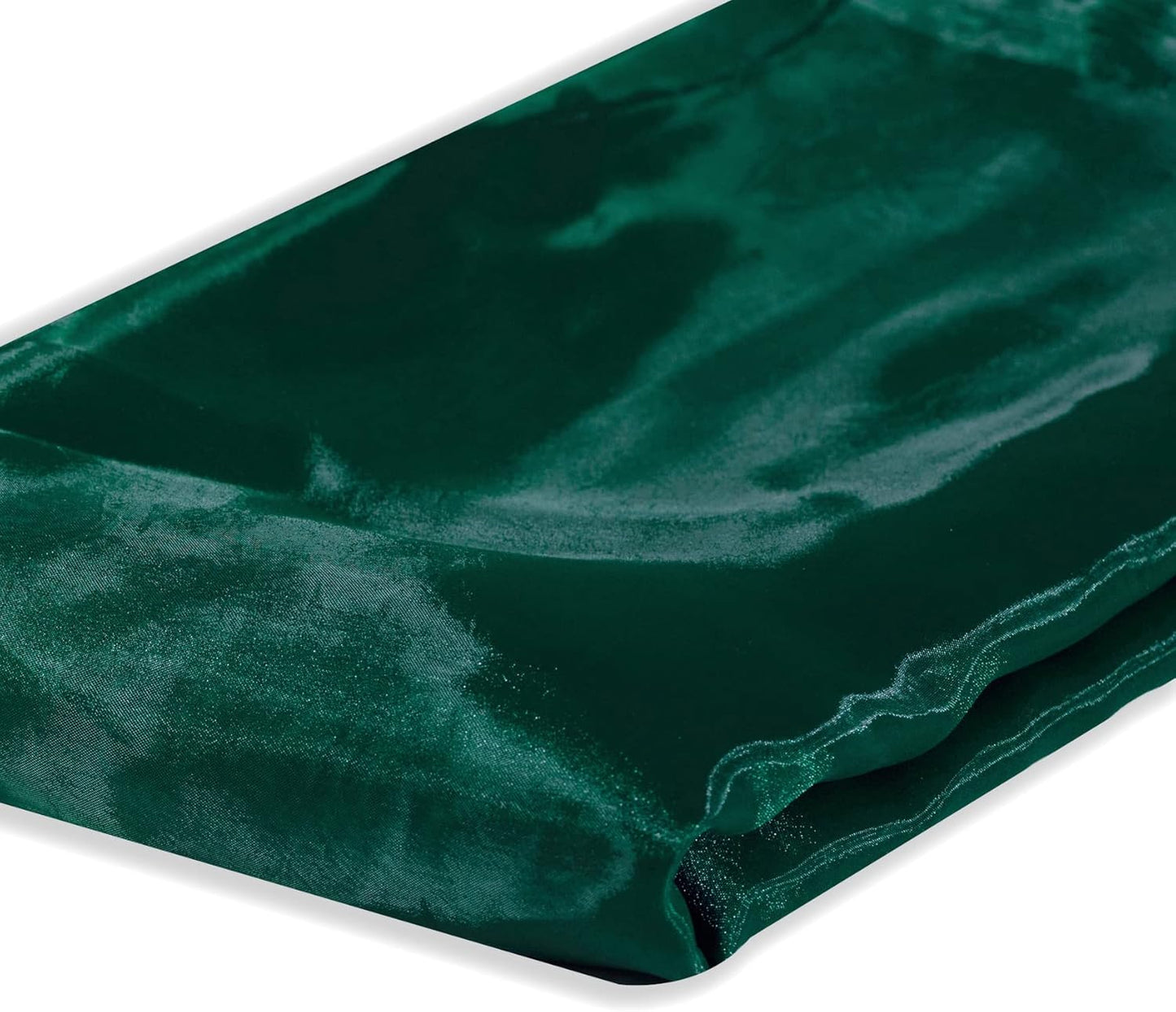 Fynite Sheer Organza Fabric | 2 Yards Long | 44" Wide | Bridal Solid Sheer Organza Bolt for Wedding Dress Fashion Craft Decorations - Hunter Green