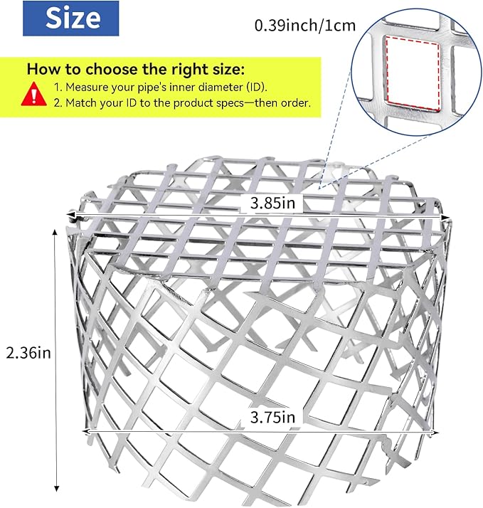 4" PVC Termination Vent Mesh Cap, 304 Stainless Steel Dryer Vent Screen Outdoor, PVC Roof Vent Cap, High Airflow Built-in Grill, 3.75" to 3.85" Conical Net, for 4in Dryer Vent Hose, Exhaust Vent Mesh