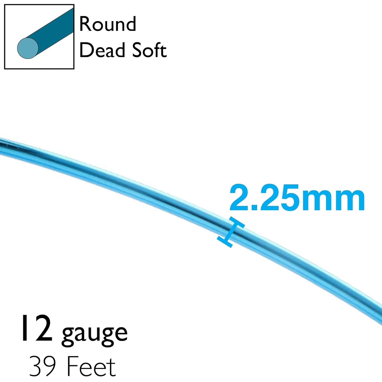 The Beadsmith Anodized Aluminum Wire – 12 Gauge – 39 feet – Turquoise Color – Bendable Craft Wire Used to Jewelry Making, Wire Wrapping, Sculpting, Floral, Modeling and Other DIY Arts & Crafts