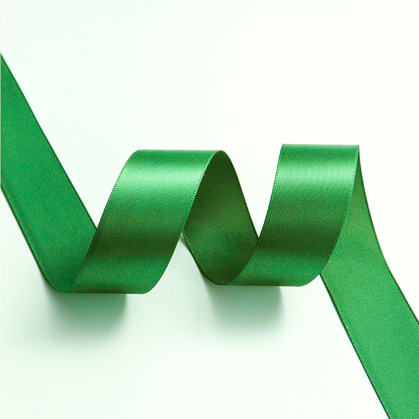 1" x 100 Yards Emerald Green Polyester Satin Ribbon Single Faced Bulk Fabric Ribbons for Gift Wrapping, Crafting, Bows Making, Flower Bouquet, Wedding, Home Decor