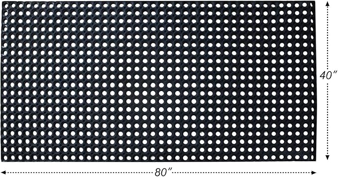 Anti-Fatigue Rubber Floor Mat - NANBOWANG Commercial Grade Grease Resistant Non-Slip Recycle Tyre Floor Mats for Restaurant Kitchen Bar Garden Outdoor Wet Area (40"X80")