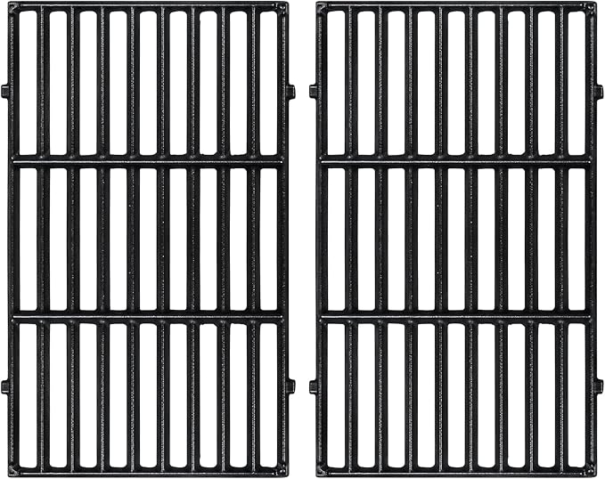 7637 Cast Iron Cooking Grid Grate for Weber Spirit I & II 200, Spirit E210 E220 S210 S220 Gas Grills with Front-Mounted Control Panels,17.5 Inch Grill Grates for Weber 46010074 Gas Grills,2-Pack