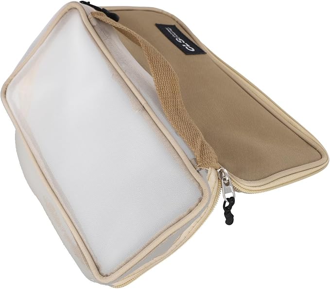 Portable Camping Kitchen Utensil Organizer Roll Bag Outdoor Cutlery Storage Case Tableware Holder for Travel Picnic Backpacking BBQ Hiking Beach Park Activities（Khaki）