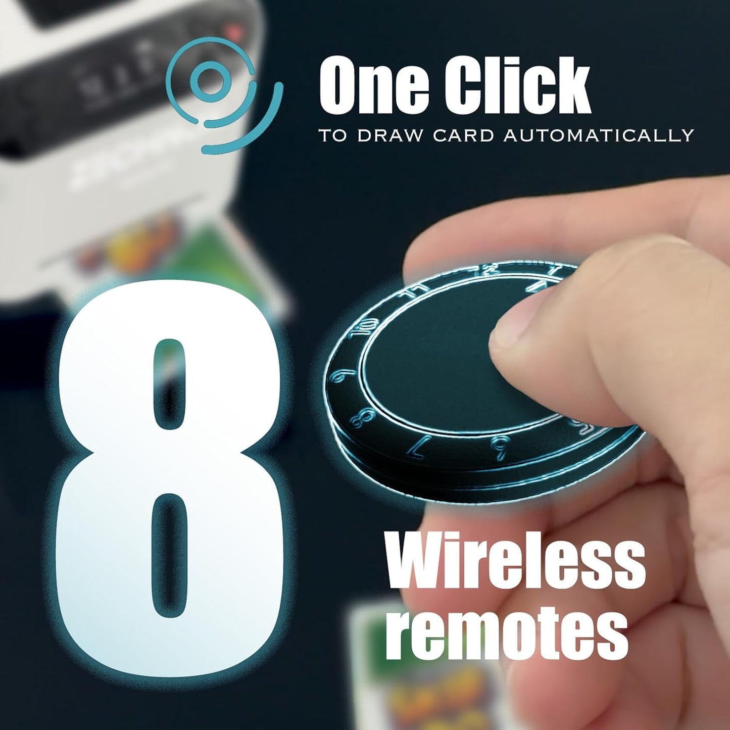 2025 New Smart 2-in-1 Automatic Card Shuffler and Dealer,Programmable Card Dealer,Card Shuffler 2 Deck,360° Rotation,Ultra Quiet,Rechargeable,Support 12 Players (EU White+8 Remotes)