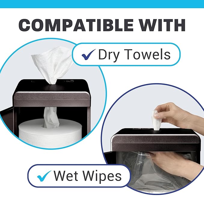 Zogics All-in-One Cleaning Station – Complete Sanitizing Station with Disinfecting Wipes Dispenser, Gel Dispenser, Trash Can and Storage, Black (1 Station)