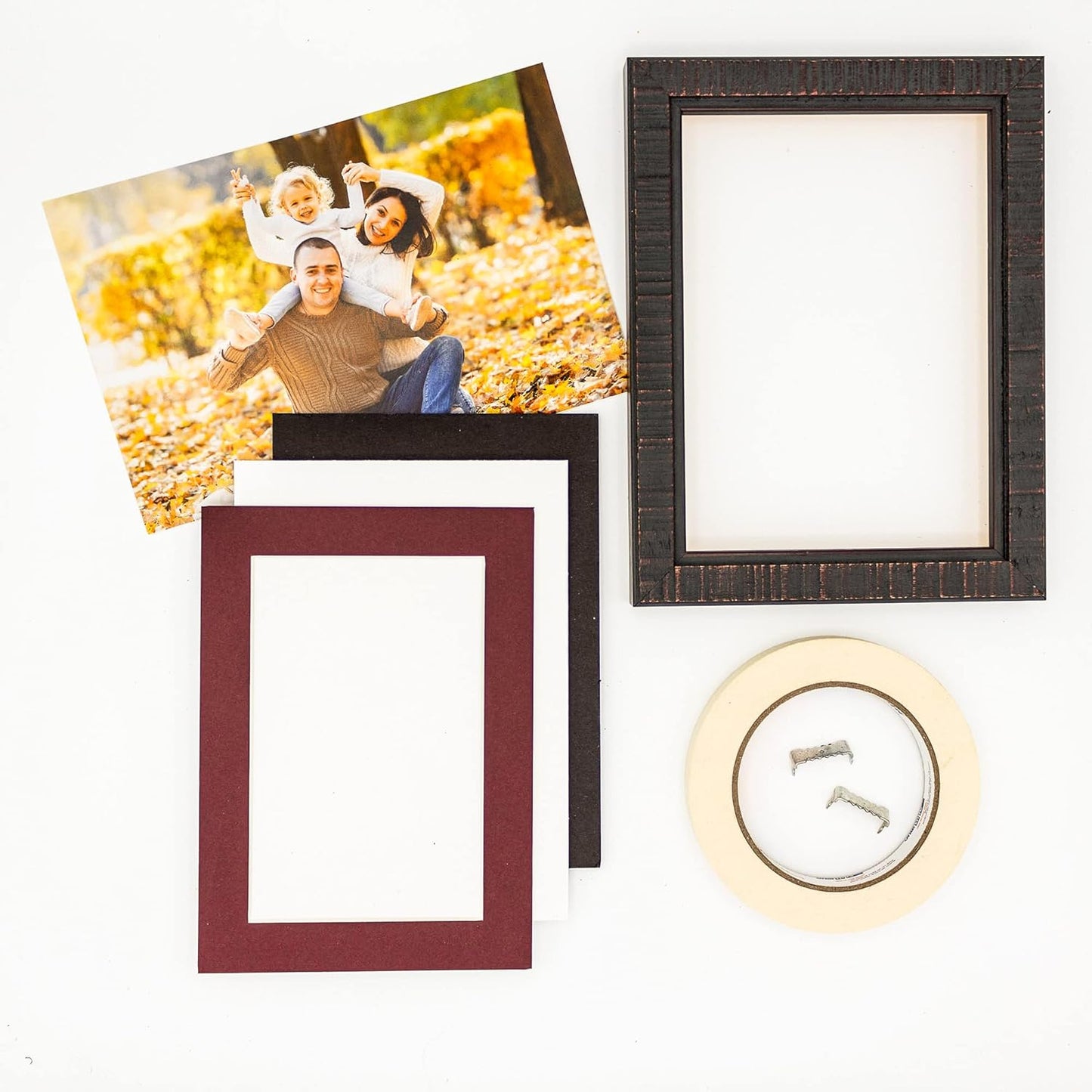 5x7 Mat for 8.5x11 Frame - Precut Mat Board Acid-Free Maroon 5x7 Photo Matte Made to Fit a 8.5x11 Picture Frame, Premium Matboard for Family Photos, Show Kits, Art, Picture Framing, Pack of 100 Mats