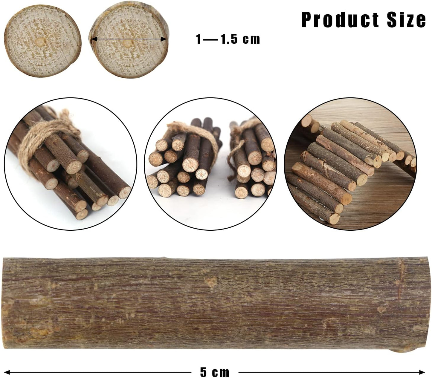 FSWCCK 100 PCS Craft Sticks, 2 Inch Natural Birch Twigs Sticks, Mini Wood Log for DIY Crafts, Farmhouse Centerpiece Decor and Rustic Home Decor