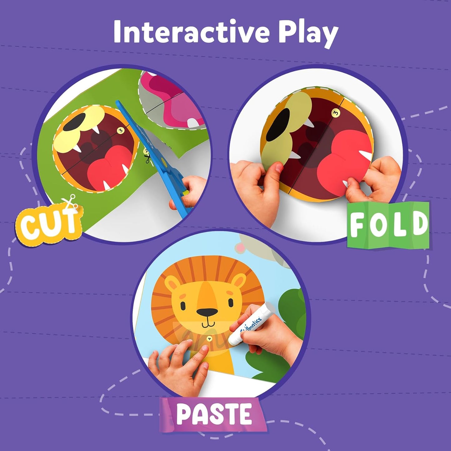 Skillmatics Scissor Skills Activity Book - Snip Snip, Stocking Stuffers, 25 Fun Cutting & Creative Activities, Fine Motor Skills, Felt Craft Kit, Christmas Gifts for Kids Ages 3, 4, 5, 6, 7