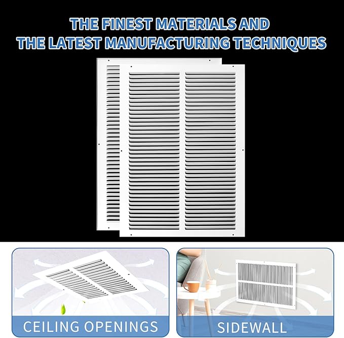 14x20 Return Air Grille(Duct Opening Size),Air Return Vent Cover,Flat Return Air Grilles,Cold Air Return Vent Cover,14x20 Air Return Grille,Outer Dimensions:15.75"Wx21.75"H(14"W x 20"H, Duct Opening)