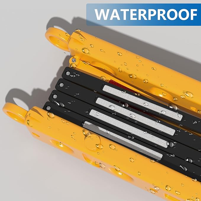 RELIANCER Expandable 8.46ft Safety Barricade,Retractable Security Barrier Water Filled Weighted Base,Adjustable Traffic Barricades,Outdoor Crowd Control Barriers,Driveway Isolation Gate,Garden Fence