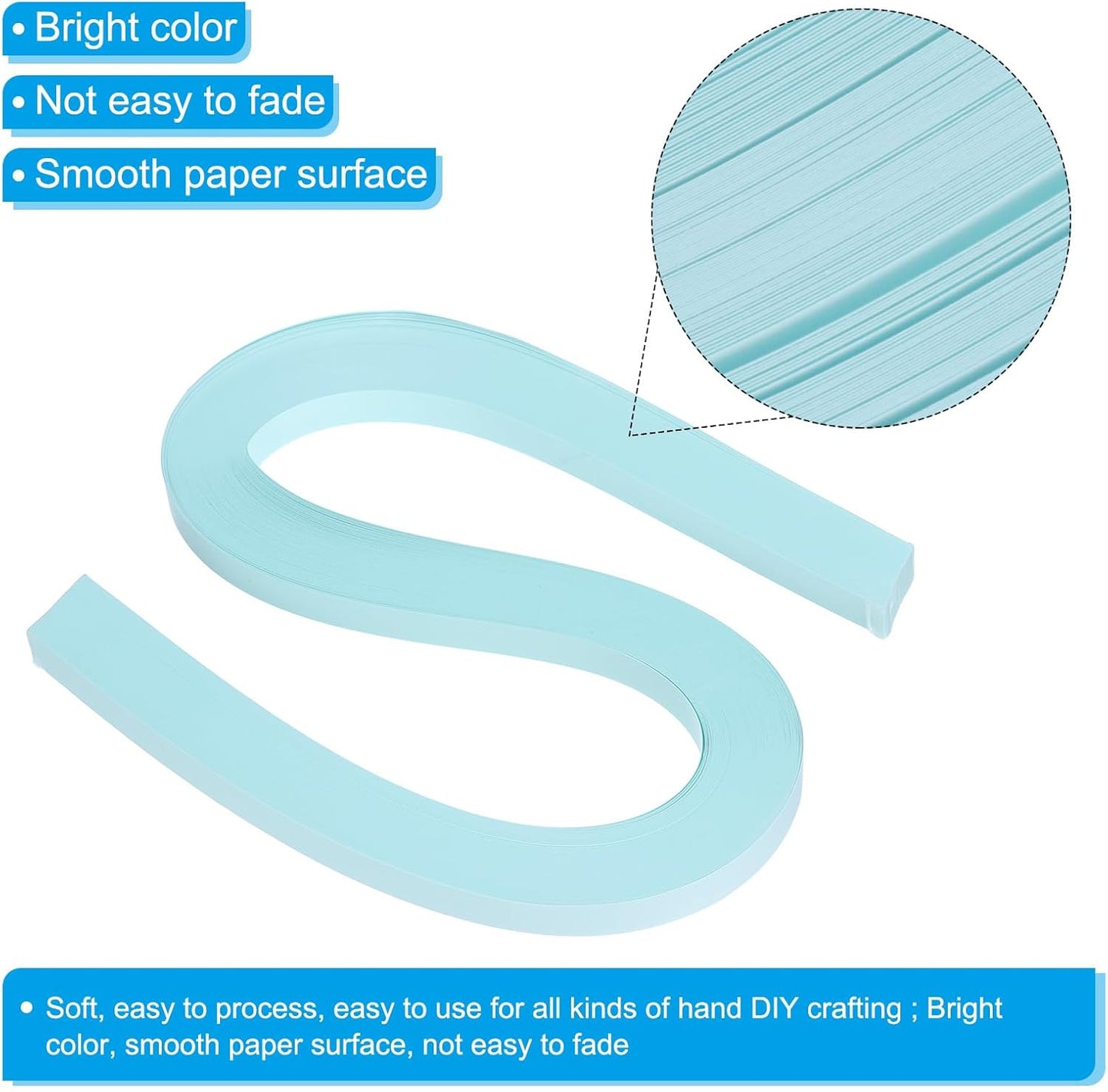 PATIKIL 120pcs Quilling Paper Strips Paper Flowers Quilling Kits 3/8"(10mm) Origami Paper for Adults Beginner Art Craft, 21"(54cm) Light Blue