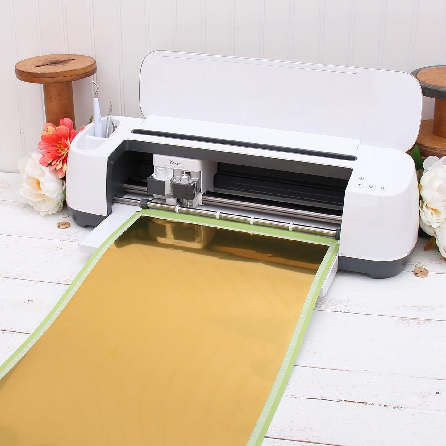 10 Yard x 20" Wide Roll Threadart Metallic Silver Matte Heat Transfer Vinyl Film | Compatible with Venture Explore and Maker, Silhouette Cameo, & Large Format Cutters