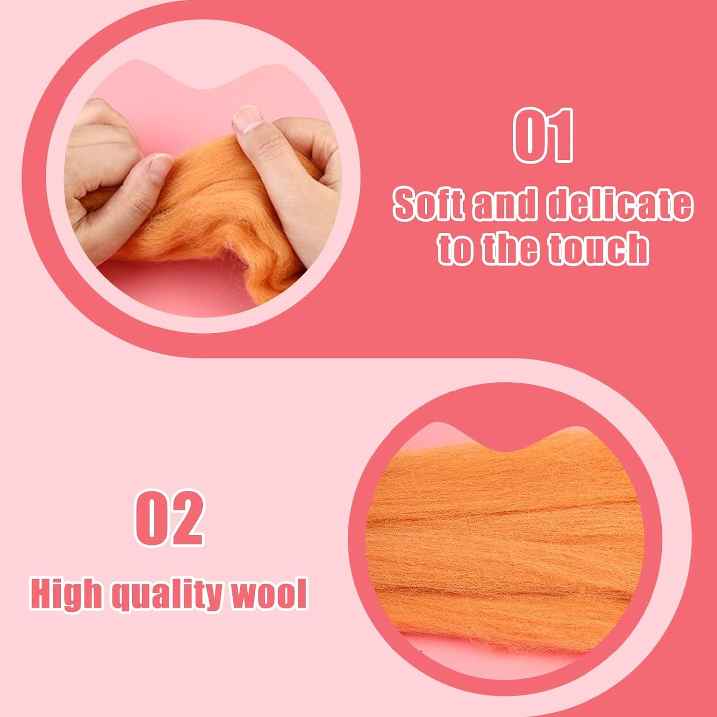 Needle Felting Kit, 61 Pcs Felt Dog Dolls Needle Felting Set with Felting Needles, Wool Roving, Felting Pad, Instruction Manual, Felting Beginner Tools for Felted Animal Needle Felting Supplies