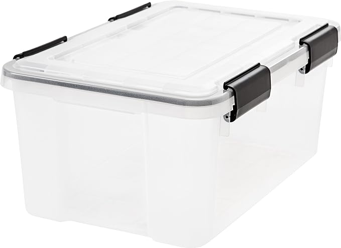 IRIS 19 Quart Weathertight Storage Box, Clear - 110380