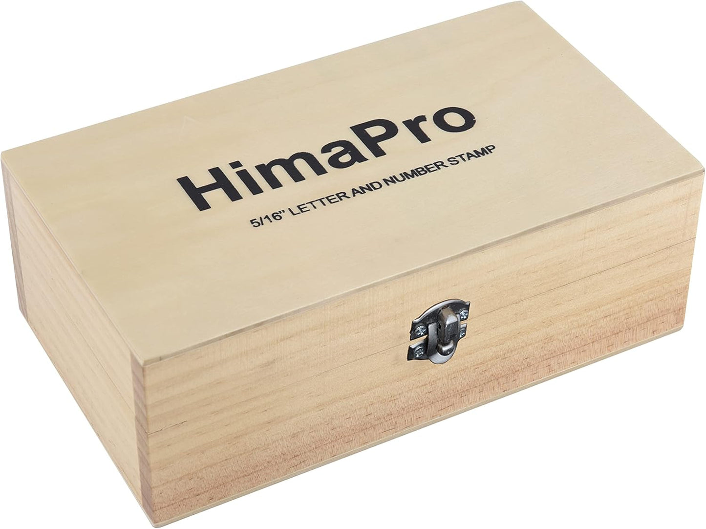HimaPro Letter and Number Stamp Set 36pcs 40Cr Alloy Steel Metal Stamp Number & Letter Punch Set in a Wooden case (8mm 5/16 Inch)
