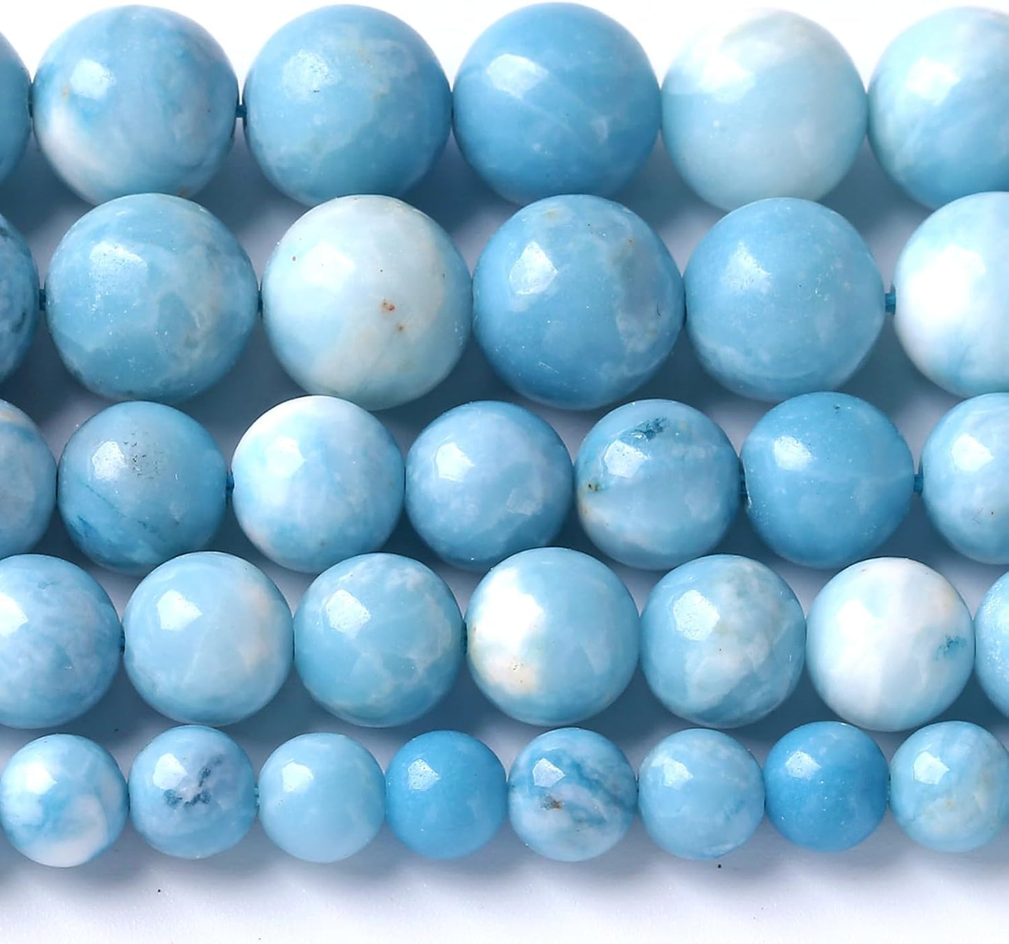 4MM Natural Larimar Blue Gemstone Beads Stone Round Loose Beads for Jewelry Making DIY Bracelet 180pcs 2 Strands 32"