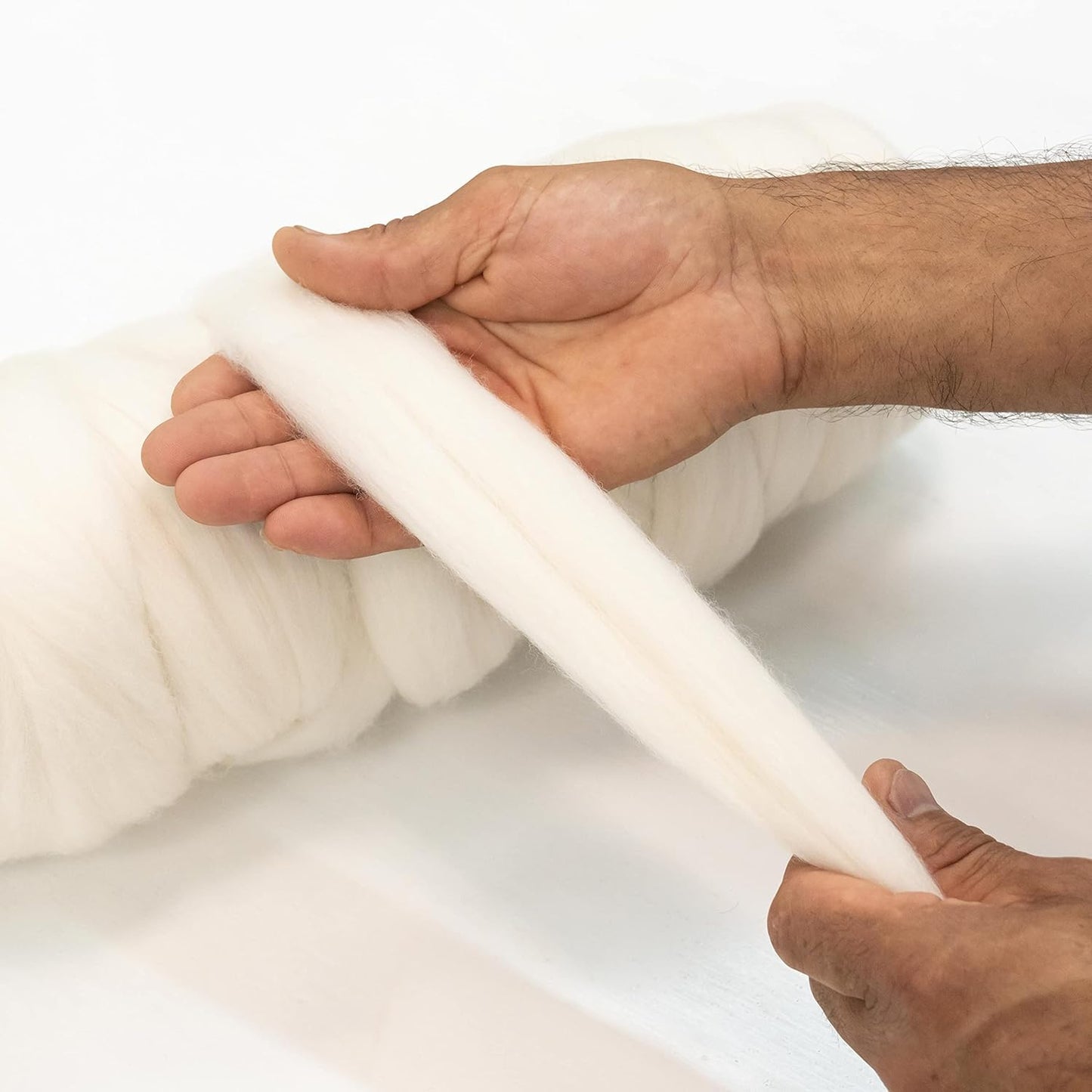 Natural Wool Bulk roving, 8 lb. Best Wool for Spinning, arm Knitting, Felting, Chunky Blankets and Tapestry. Natural Colors, un-Dyed. (Ecru, 8 lb)