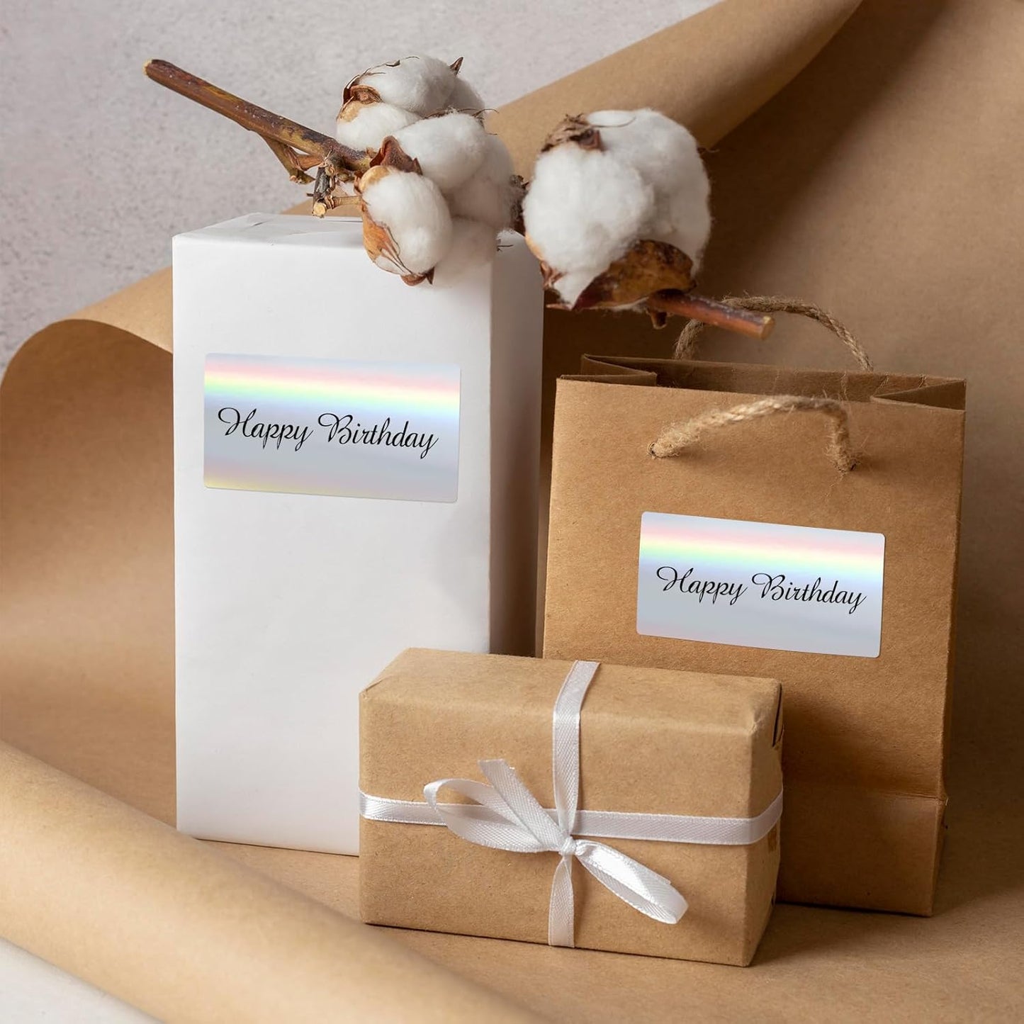 2" x 4" Holographic Thermal Label Stickers,Printable Rainbow Glitter Thermal Printer Sticker Labels for Gift Wrapping, Self-Adhesive Name Price Tag DIY Custom Logo Design (250 pcs)