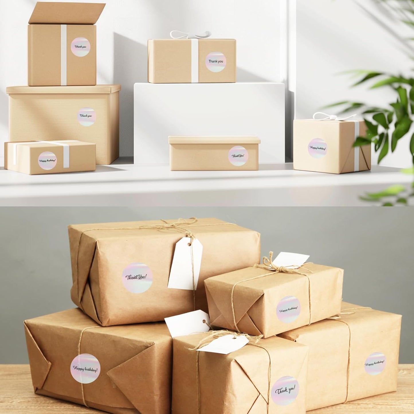 Transparent Thermal Labels Stickers 1.5 Inch, Clear Waterproof Direct Thermal Labels Stickers Self-Adhesive, Perforation Line Design (350 Pcs, Holographic Pink)