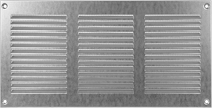 Repa Market 12x6 Inch Air Vent Cover/Galvanized Steel Louvered Grill Cover with Mesh Screen/Wall or Ceiling Vent/Durable Flush Mount HVAC Register for Indoor and Outdoor Ventilation
