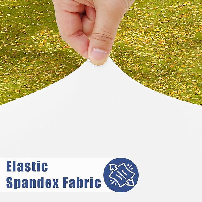Spandex 6 Foot Rectangle Table Cloth 6 Pack, Elastic Fitted Tablecloths for Picnic, Stretch Washable Patio Table Cover for Outdoor, Camping, Banquet and Parties (White, 30"x72")