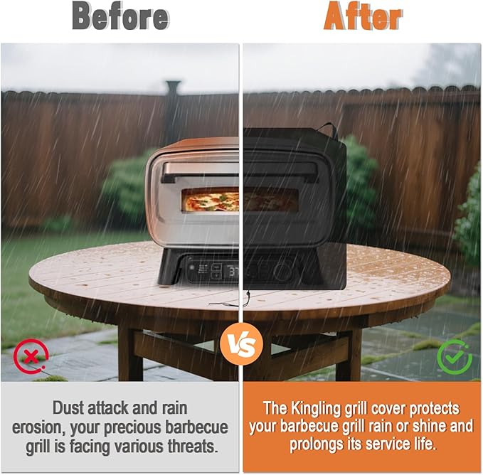 Grill Cover for NXR 3 Burner Portable Gas Grill, 25 inch Waterproof Outdoor Grill Cover for Onlyfire 3-Burner Portable Tabletop Gas BBQ, Barbecue Cover (Cover Only) - 25" L×19" W×15" H