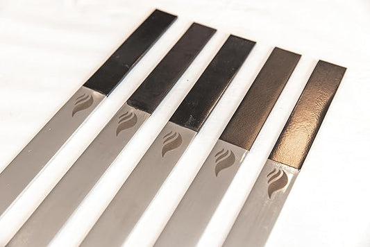 1” Wide Flat Cast Iron Skewers (Set of 5) – Heavy-Duty BBQ Sticks in 22”, 27”, 32” – Koobideh, Tandoori, Kebab Grilling – With Storage Bag – By India’s BBQ (27 inches)