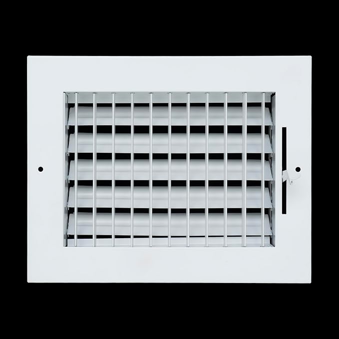 Fits 8x6 Duct Opening Steel Adjustable Air Supply Grille by Handua | Register Vent Cover Grill for Sidewall and Ceiling | White | Outer Dimensions: 9.75" X 7.75"