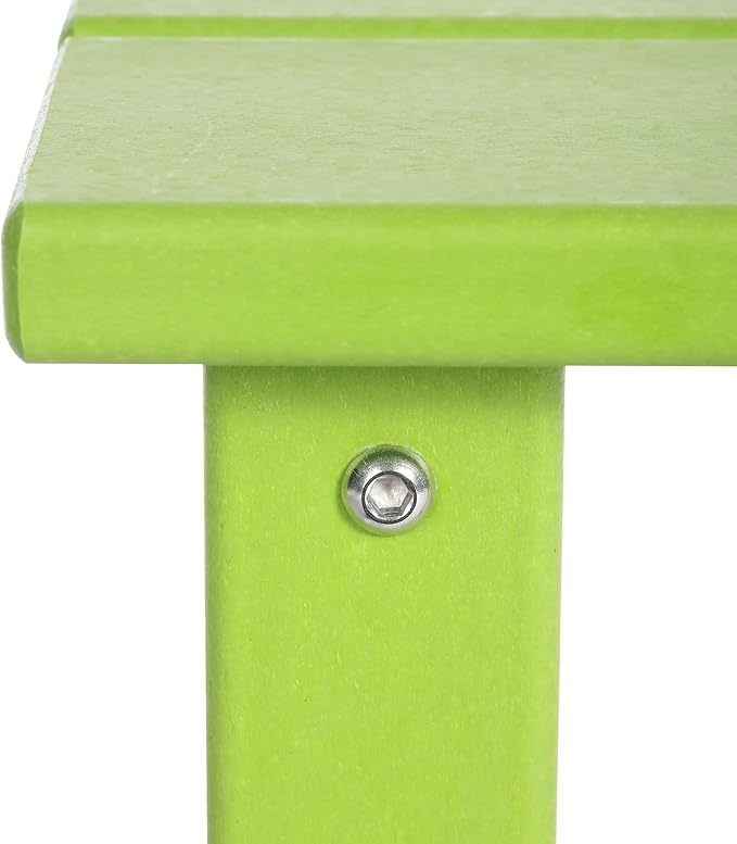 Costaelm Kids Outdoor Side Table, Small Patio HDPE Adirondack Square Table, Porch End Table for Outside Pool Garden, Lime