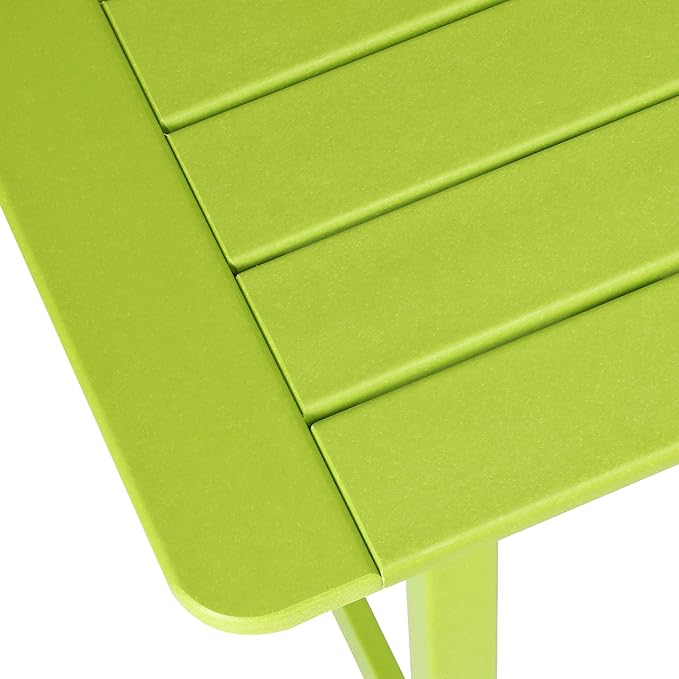 Costaelm Outdoor Bar Table, 37" Counter Height Square Patio Cocktail Bar Table with Umbrella Hole, Patio Bistro Dining Pub Table for Front Porch Deck Backyard Garden, Lime