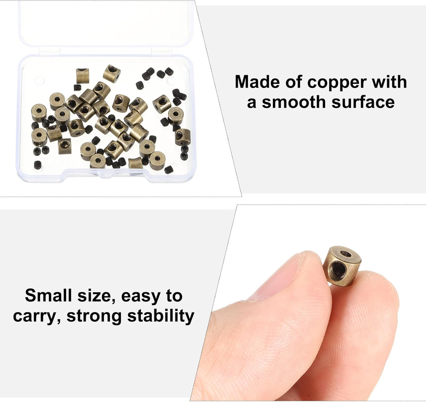 MECCANIXITY 30 Pcs Metal Locking Pin Backs, Locking Pin Keepers Locking Clasp 5mm(H) with 4 Wrench Replacement in Storage Case for Badge, Brooch, Copper Tone