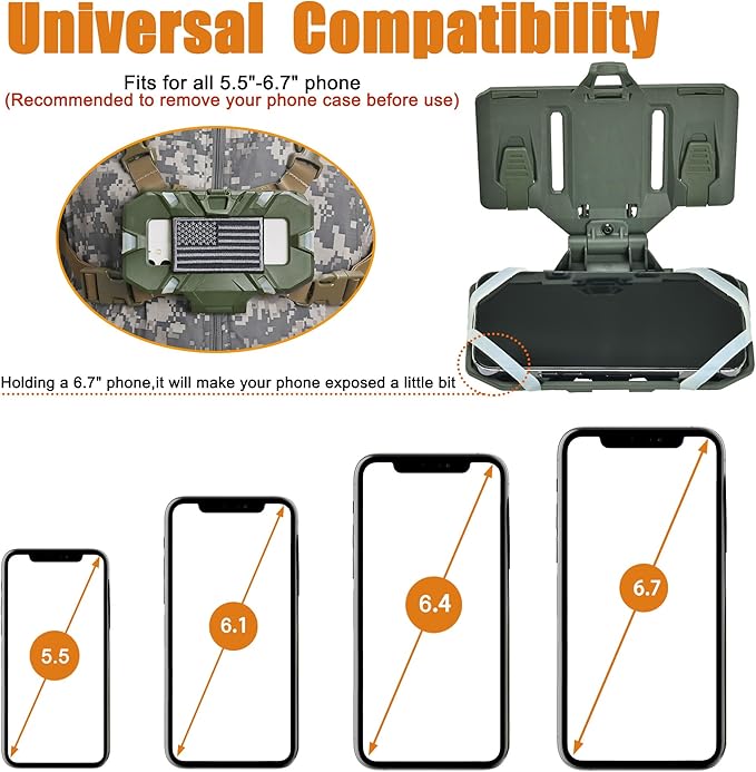 Tactical Plate Carrier Phone Mount, Universal Molle Phone Holder,Tactical Phone Holder Foldable Navigation Board for Tactical Vest Attachments