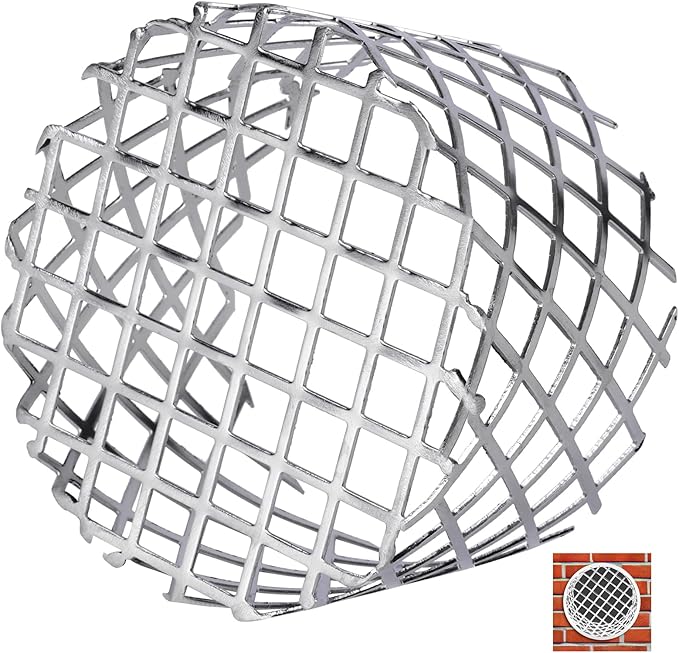 4" PVC Termination Vent Mesh Cap, 304 Stainless Steel Dryer Vent Screen Outdoor, PVC Roof Vent Cap, High Airflow Built-in Grill, 3.75" to 3.85" Conical Net, for 4in Dryer Vent Hose, Exhaust Vent Mesh