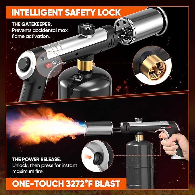 Propane Torch, Adjustable Flame Propane Torch, Precision High Heat Blow Torch, Christmas Gift for Grilling, Charcoal Ignition, Culinary Tasks & Home Improvement (10)