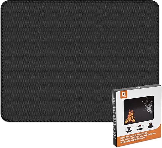 Large Under Grill Mat for Outdoor Grill,Double-Sided Fireproof Grill Pad,Indoor Fireplace/Fire Pit Mat,Oil-Proof Waterproof BBQ Protector for Decks and Patios (38"x40")